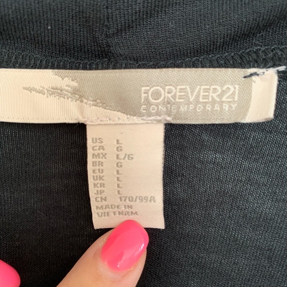 Forever 21 Black with Sheer Floral Back Kimono - Picture 7 of 7